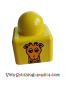 Preview: Lego Primo brick 1 x 1 with giraffe head and palm tip pattern on opposite sides (31000pb07)