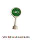 Preview: Lego Duplo Utensil Rundes Schild mit Griff mit 'GO' und 'STOP' Muster (41759pb02)