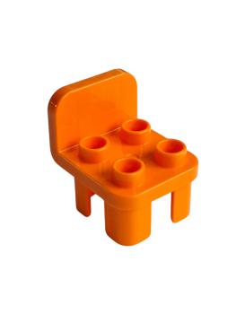 Lego Duplo Furniture Chair with 4 Buttons and Rounded Backrest (12651) Orange