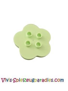 Lego Duplo, Stein, Blüte, Tisch Rund 4 x 4 Flat Top gewellt mit 2 x 2 Nieten (15515) gelblich Grün