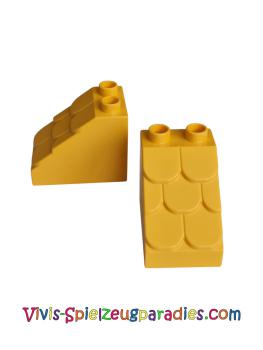 Lego Duplo, Ziegel 3 x 2 x 2 Gefälle mit Schindelprofil (15580) Hellorange