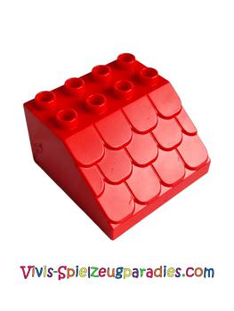 Lego  Duplo, Ziegel 4 x 4 x 2 Gefälle mit Schindelprofil (18814) rot
