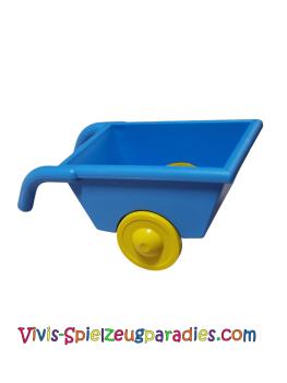 Lego Duplo Schubkarre mit dünnen gelben Rädern (2292c01) Mittelblau