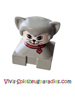Lego Duplo 2 x 2 x 2 Figur Ziegelstein Katze (42327pb15) Grau