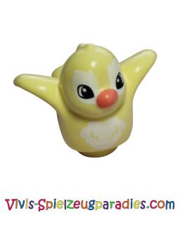 Lego Duplo Vogel mit weißen Brustfedern und Augenranden, Korallenschnabelmuster  (27030pb06)