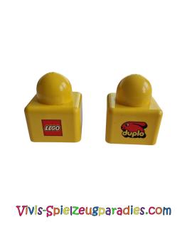 Lego Primo Stein 1 x 1 Duplo Bunny Logo und LEGO Logo auf gegenüberliegenden Seiten Muster (31000pb18)