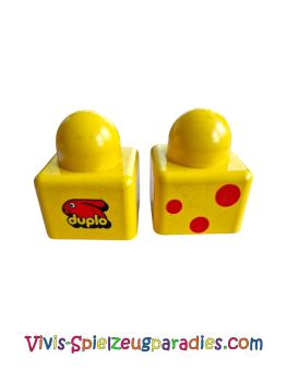 Lego Stein Primo Stein 1x1 Duplo Hasen Logo und 3 roten Fleckenmuster auf gegenüberliegenden Seite (31000pb02)