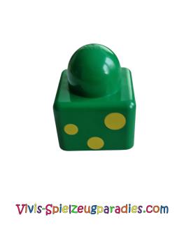 LEGO Primo  Stein 1x1 mit gelben Punkten Muster (31000pb04) grün