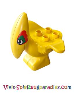 Lego Dupo-Dinosaurier Pteranodon Erwachsener mit grünem und rotem Muster um die Augen ( 32057c01pb01)