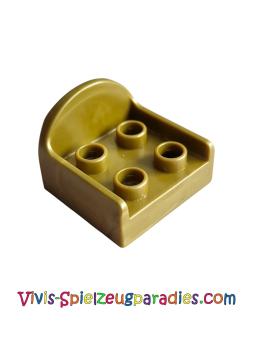Lego Duplo Möbel Stuhl mit 4 Nieten und abgerundeter Rückenlehne (31065) flaches Dunkelgold