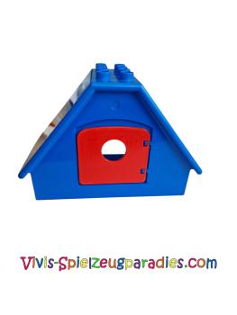 Lego Duplo Dach geneigt 4 x 8 x 5 mit Fensteröffnung (31441/4248) blau