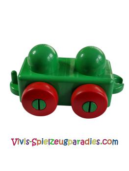 Lego Duplo Primo Fahrzeugwagen mit Anhängerkupplung und roten Rädern (31605c02) Hellgrün