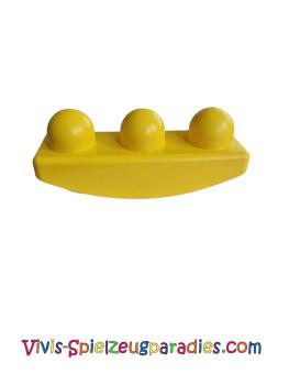 Lego Primo Stein 1 x 3, gebogener Boden (31767) gelb