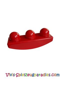 Lego Primo Stein 1 x 3, gebogener Boden (31767) rot