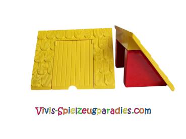 Lego Duplo Dachschräge 60 - 8 x 4 x 4 mit gelben Schindeln und Dachbodenöffnung mit Tür (4812 / 4814)