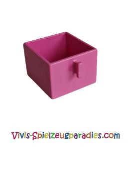 Lego Duplo, furniture drawer 2 x 2 with pull handle (4891) dark pink