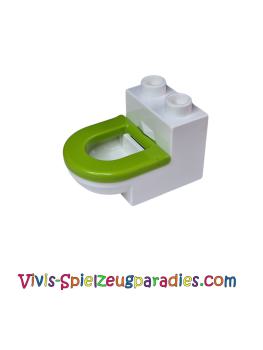 Lego Duplo, furniture WC white with lime seat (4911 / 4912/4911c06)