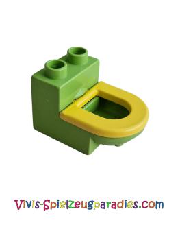 Lego Duplo furniture toilet Fabuland lime with yellow seat (4911 / 4912 / 4911c01)