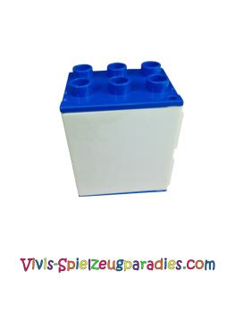 Lego Duplo, Möbel Kühlschrank mit weißer Tür (4914 / 4915, 4914c01) blau