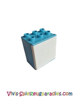 Lego Duplo, furniture refrigerator with white door (4914 / 4915, 4914c01) Maersk blue