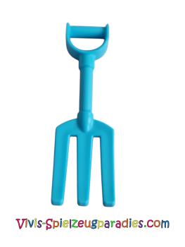 Lego Duplo Utensil Heugabel mit glattem Griff (58086) mittleres Azurblau