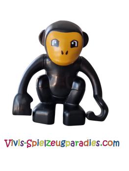 Lego Duplo-Affe, gekrümmter Schwanz mit leuchtend hellorangefarbenem Gesichtsmuster (60363c01pb01)