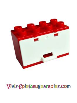 Lego Duplo Container Box 2 x 4 x 2 mit offenen Seiten und Tür rot weiß (60775u +10563)