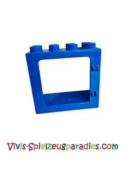 Lego Duplo Tür-/Fensterrahmen 2 x 4 x 3 flache Frontfläche, komplett offene Rückseite (61649) blau