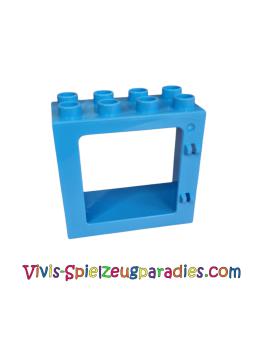 Lego Duplo Tür-/Fensterrahmen 2 x 4 x 3 flache Frontfläche, komplett offene Rückseite (61649) Mittelblau