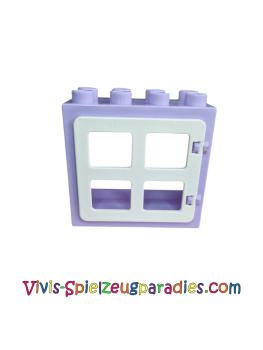 Lego Duplo Tür-/Fensterrahmen 2 x 4 x 3 flache Frontfläche, komplett offene Rückseite (61649-90265) Lavendel/ Weiß