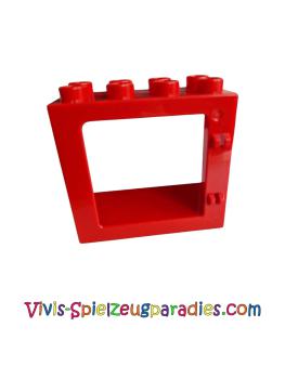 Lego Duplo Tür-/Fensterrahmen 2 x 4 x 3 flache Frontfläche, komplett offene Rückseite (61649) rot