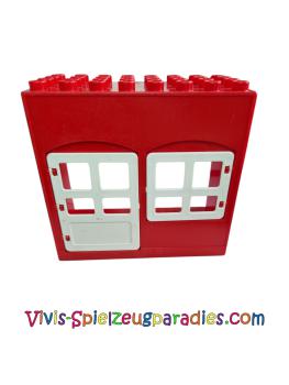 Lego Duplo building 4 x 8 x 6 with front door and window (6431) red