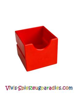 Lego Duplo, furniture drawer 2 x 2 with semi-circular cut-out (6471) rot