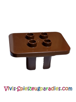 Lego Duplo Möbel Tisch quadratisch mit 4 Stehbolzen (6479) braun
