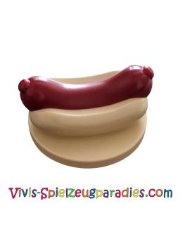 Lego Hot Dog mit dunkelrotem Wurstmuster (65866pb01)