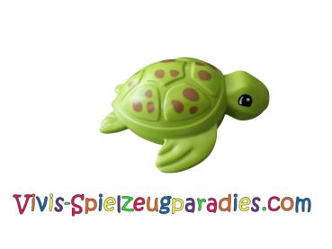 Lego Duplo-Schildkröte mit schwarzen Augen und dunkelorangefarbenen Fleckenmuster (84190pb01)