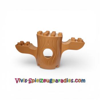 Lego Duplo, Pflanze Baumstamm 4 x 10 x 4 mit offenem Rücken und 2 großen Ästen  (84191) mittlerer Nougat