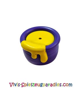 Lego Duplo Utensil Honigtopf mit Boden mit gelbem Honigmuster (92018pb01)
