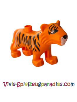 Lego Duplo-Tiger mit weißer Schnauze, schwarzen Streifen (38834c01pb01)