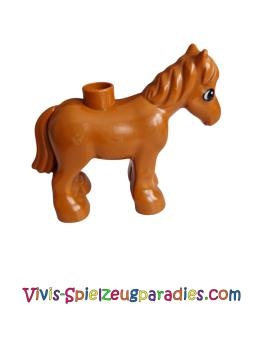 Lego Duplo Pferd Baby Fohlen Pony (Pferd03C01PB01) dunkel Orange