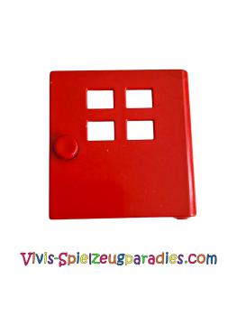 Lego Duplo Tür-/Fensterscheibe mit vier Fenstern schmal (x988) rot