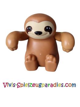 Lego Duplo Faultier mit gebräuntem Gesicht, schwarzer Nase und Augen mit dunkelbraunem Konturmuster (BB1288pb01)