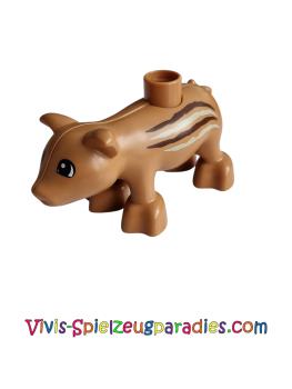 Lego Duplo Wildschwein Erwachsen mit Streifen an den Seiten Muster (1pic03pb02)