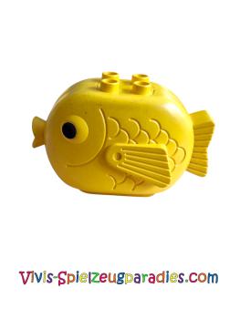 Lego Duplo Fisch mit 4 Nieten oben und schwarzem Augenmuster (x1145px1)