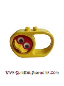Lego Duplo Rassel  mit Griff und rotem Entengesicht mit gelbem Schnabel und rasselnden Augen (x1728cx1)