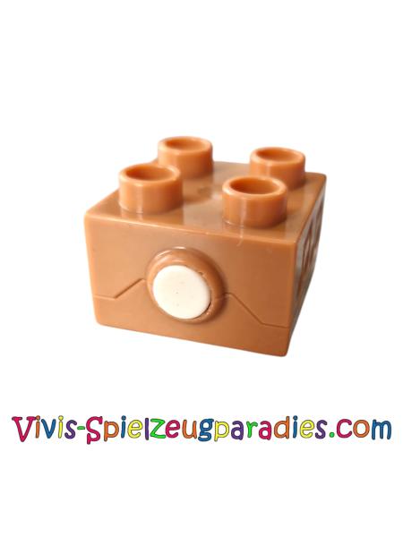 Lego 2 x 2 Sound mit geprägten Noten, weißer Knopf und Tiergeräuschen (1486c01)