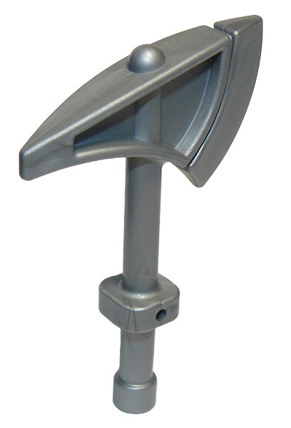 Lego Duplo Axt / Tomahawk mit konischem Rundstiel oben und massivem Griff unten (51268) helles silber