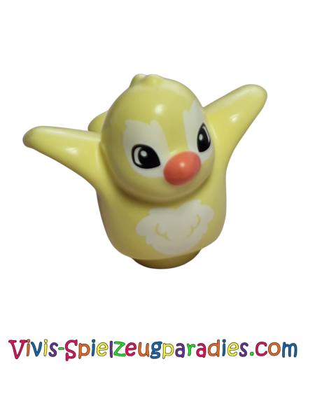 Lego Duplo Vogel mit weißen Brustfedern und Augenranden, Korallenschnabelmuster  (27030pb06)