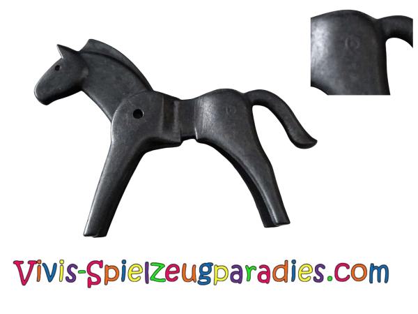Playmobil Pferd Horse Geobra 1974 Schwarz (30652392) mit Prägung Vintage selten