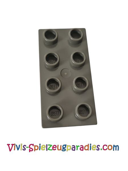 Lego Duplo Platte Basic 2x4 Dick (40666) Alt dunkel Grau